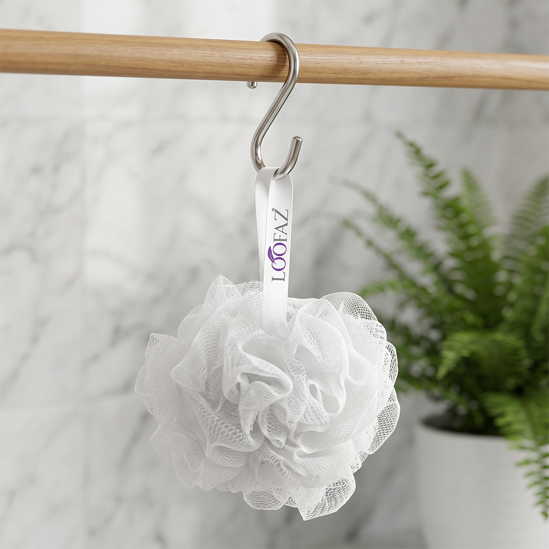 LOOFAZ Premium Bath Loofah β Classic White